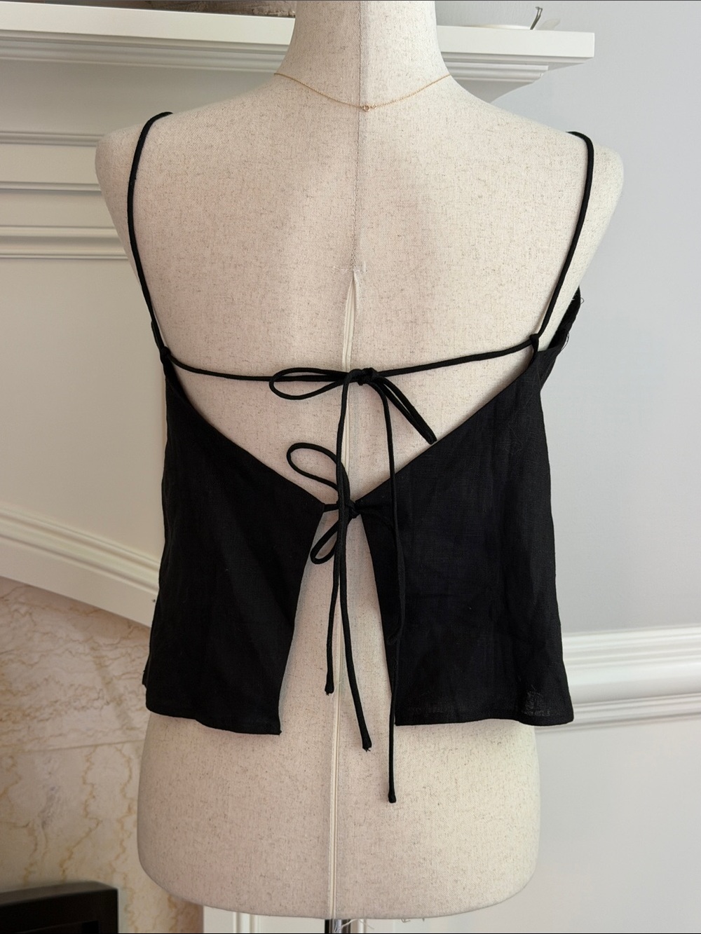 Reformation Fable Linen Open Tie Back Top - Picture 5 of 6